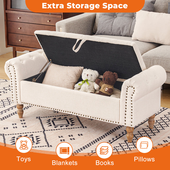 Zakhar Button Tufted Storage Bedroom Bench