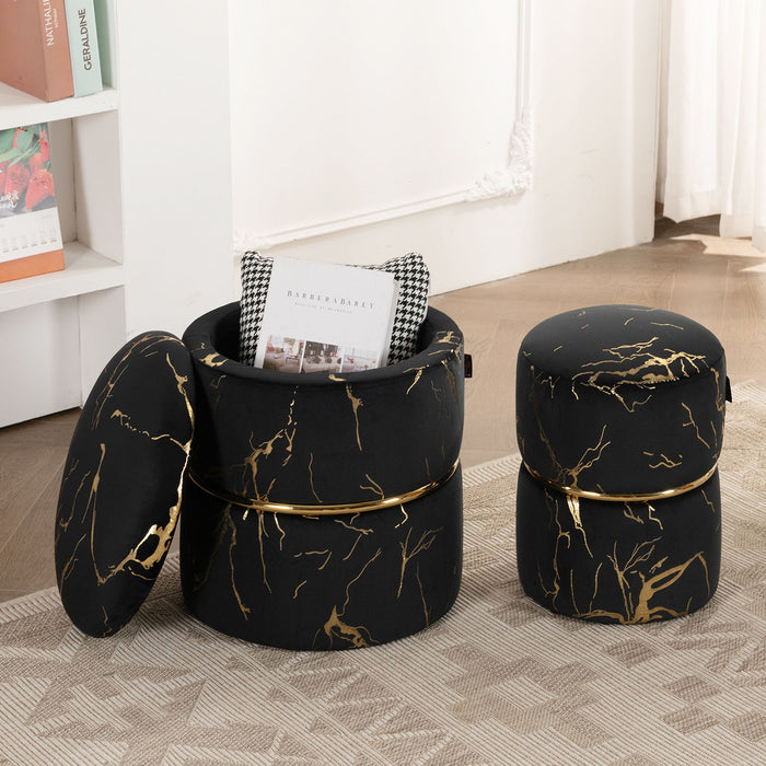 Sena velvet storage ottoman