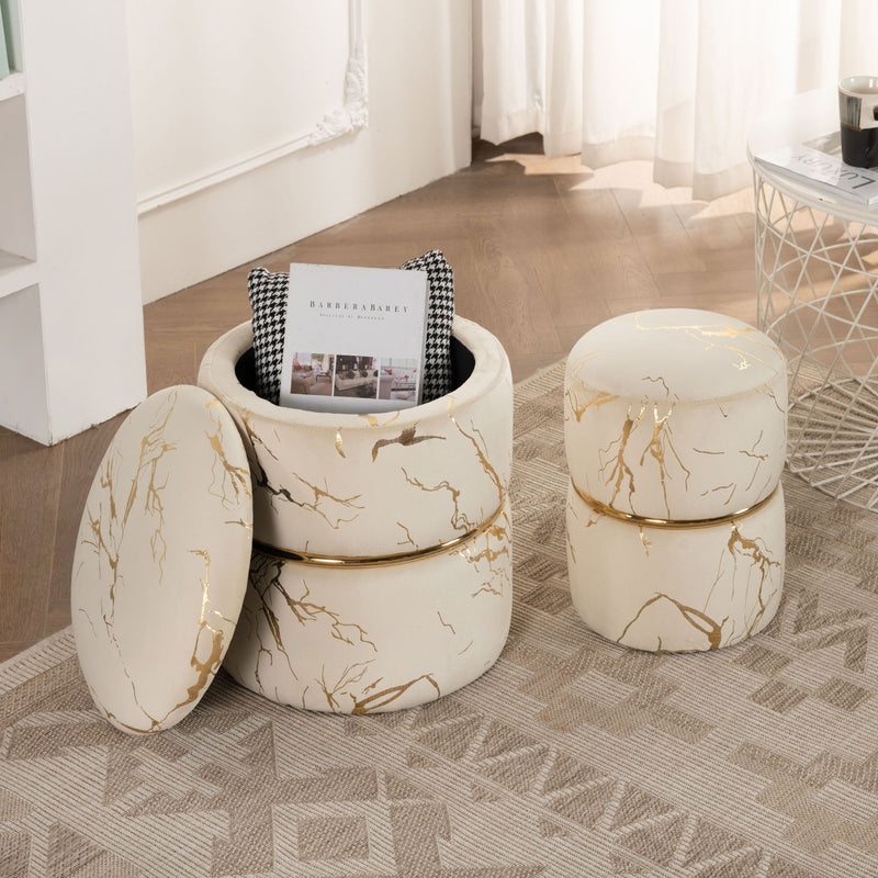 Sena velvet storage ottoman