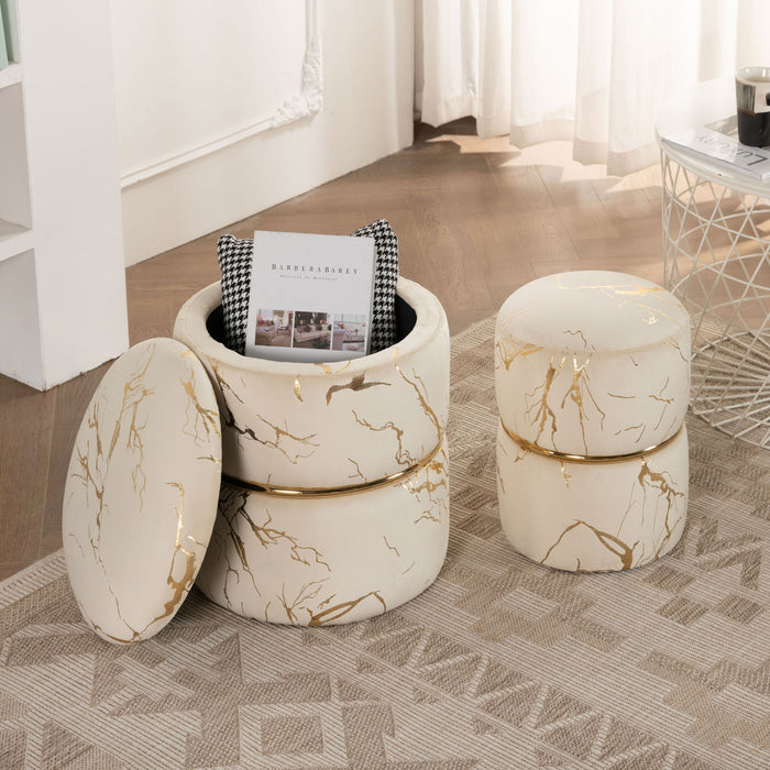 Sena velvet storage ottoman