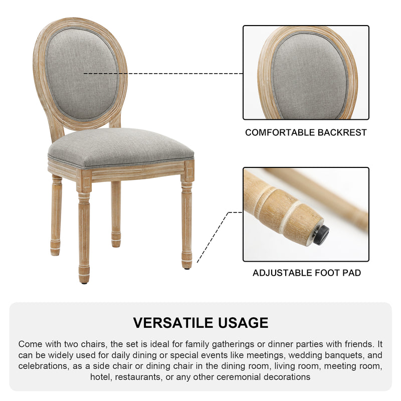 Furniliving French Country Dining Chairs Set of 4, King Louis Back, Living Room/Kitchen/Restaurant