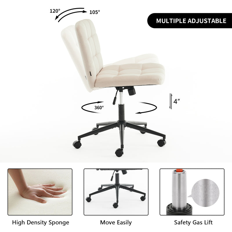 Keavey Linen Fabric Swivel Task Chair