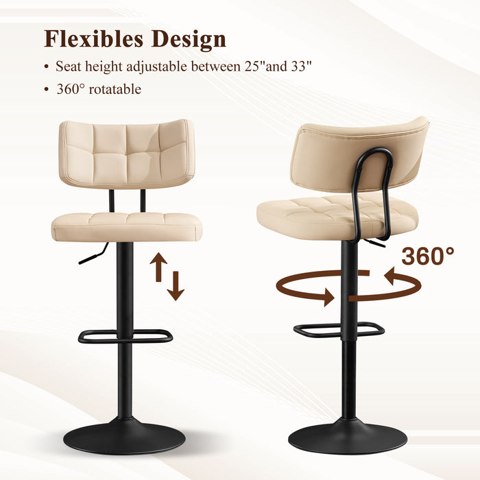 Swivel Bar Stools Set of 2 Independent backrest