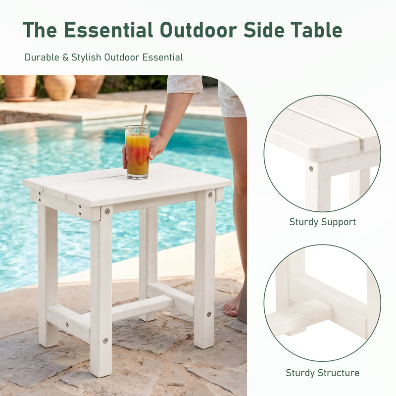 Furniliving  HDPE 16.5'' Square Outdoor Side Table