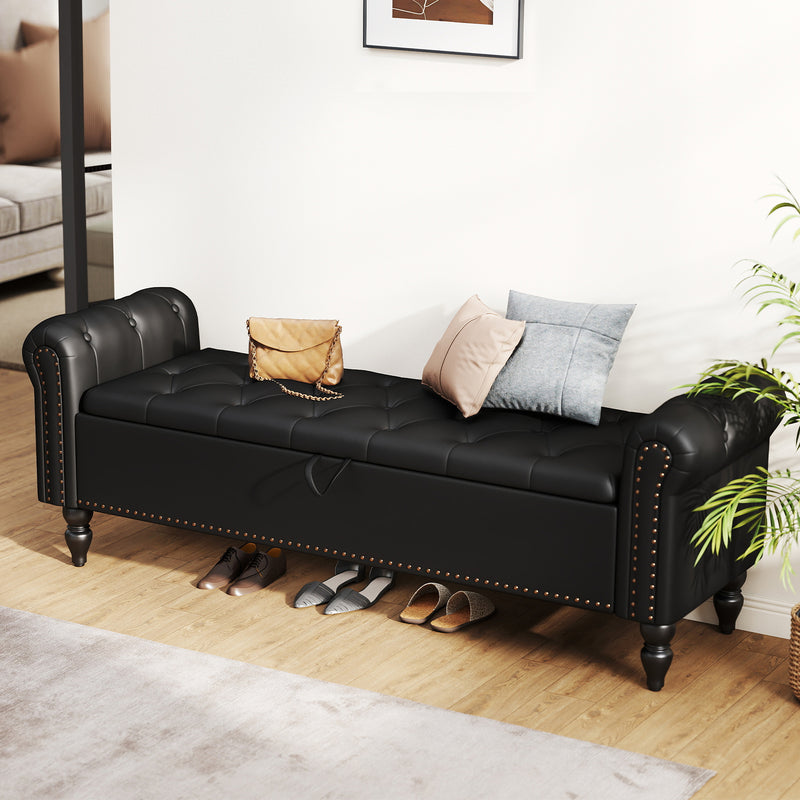 furniliving 63" Ottoman Bench With Storage