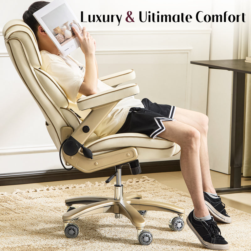 Heavy Duty Leather Ofifice Chair with 5D Armrests Comfortable Seat