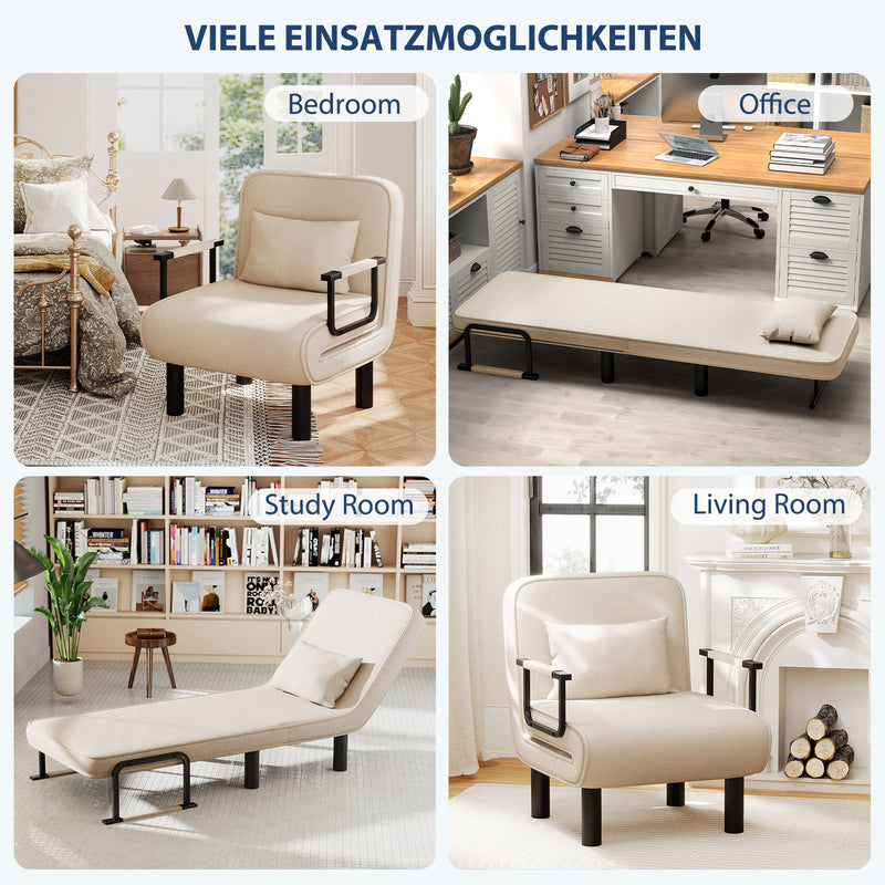 Furniliving Foldable Sofa Chair 4-in-1 Multi-Functional Lounge Chair