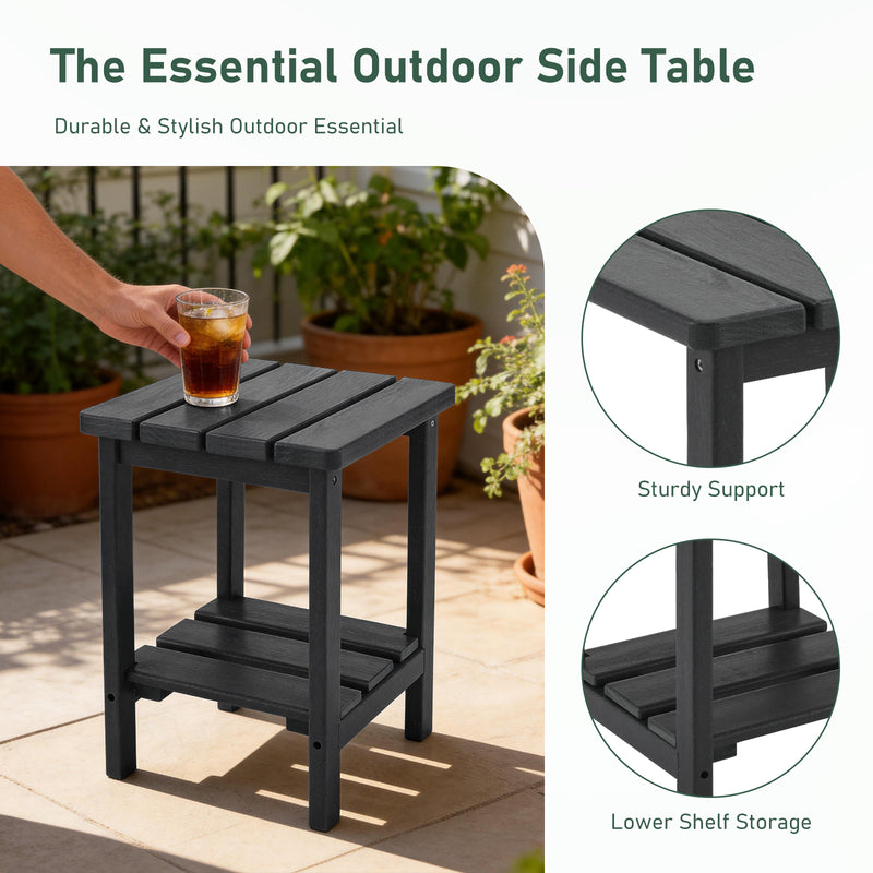 Furniliving 2-Layer Square Outdoor Side Table