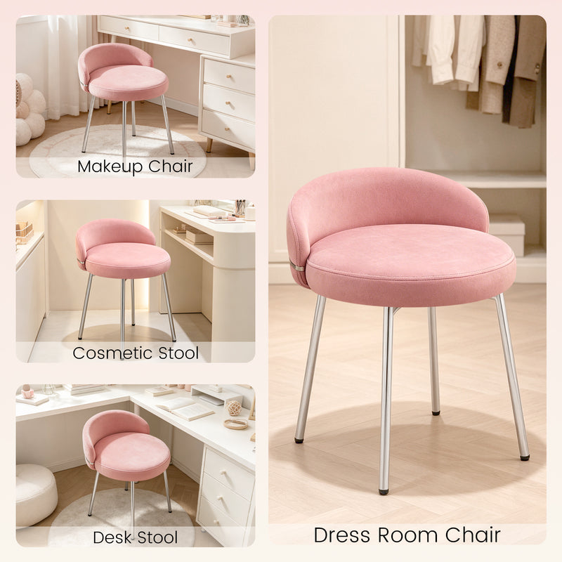 Cute Vanity Chair With Golden Legs