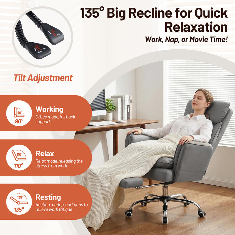 Big and Tall Office Chair Ergonomic Computer Desk Chair with Footrest