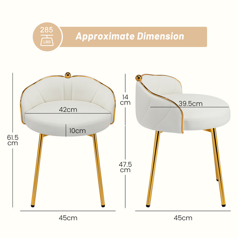 Furniliving Cute Vanity Chair With Golden Legs