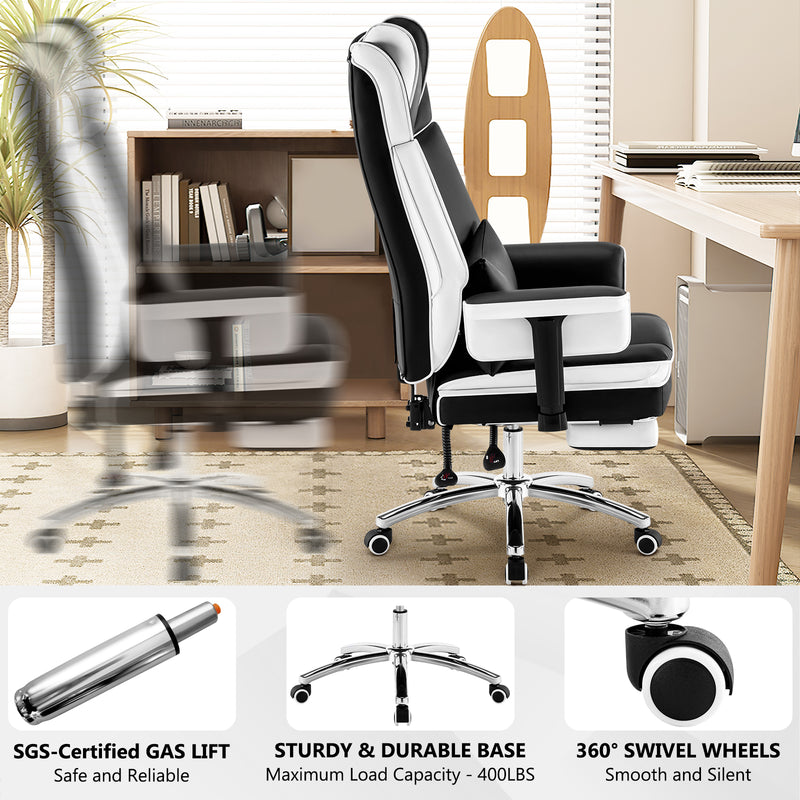 Adjustable Heavy Duty Office Chair with Footrest High Back
