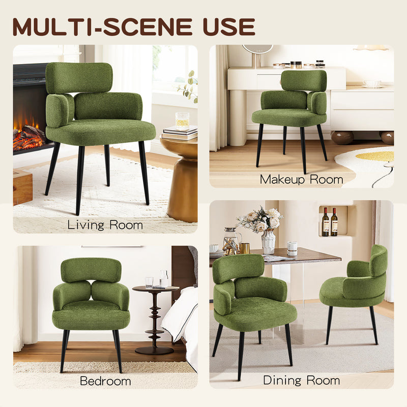 Modern Accent Dining Chair ,Upholstered Vanity Chair With Arms