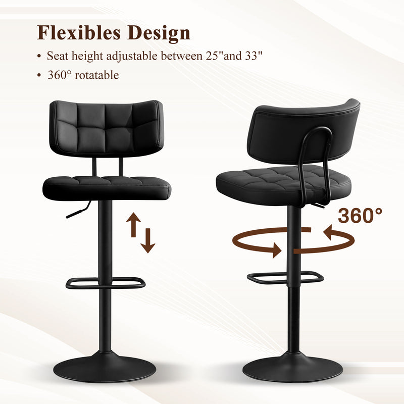 Swivel Bar Stools Set of 2 Independent backrest