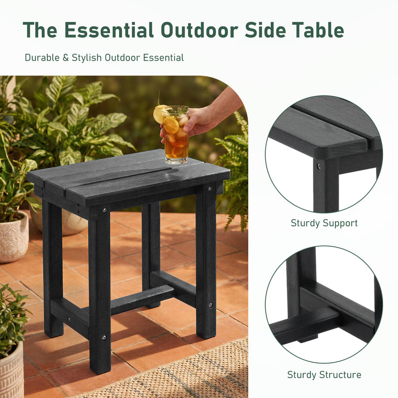 Furniliving  HDPE 16.5'' Square Outdoor Side Table