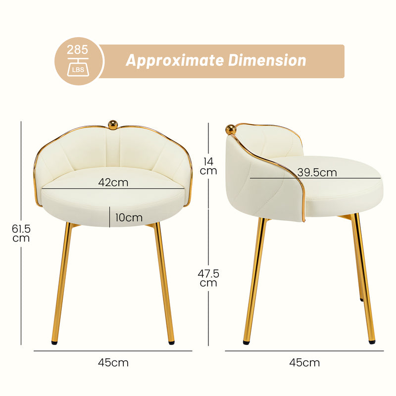 Furniliving Cute Vanity Chair With Golden Legs