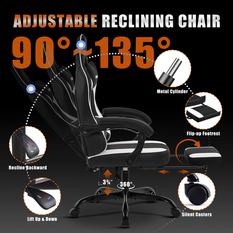 Gaming Chair with Footrest
