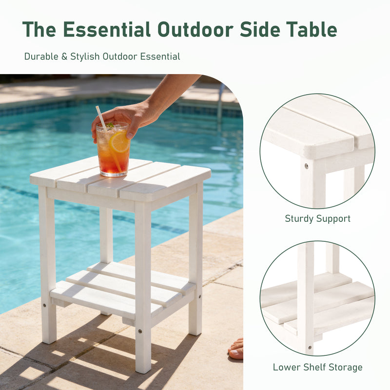 Furniliving 2-Layer Square Outdoor Side Table