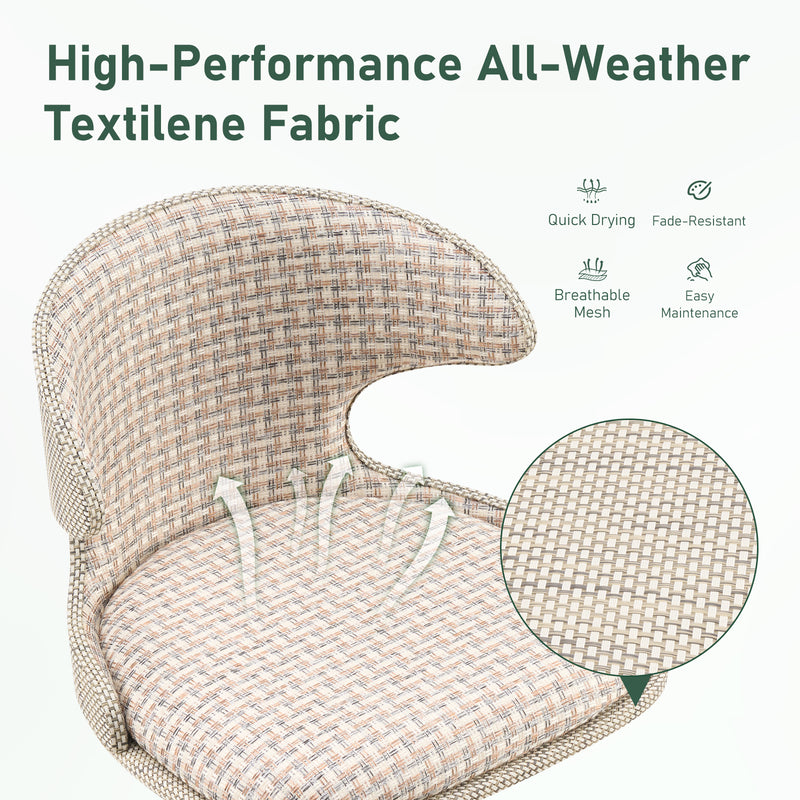 Adjustable Outdoor HDPE Waterproof Bar Stools Set of 2