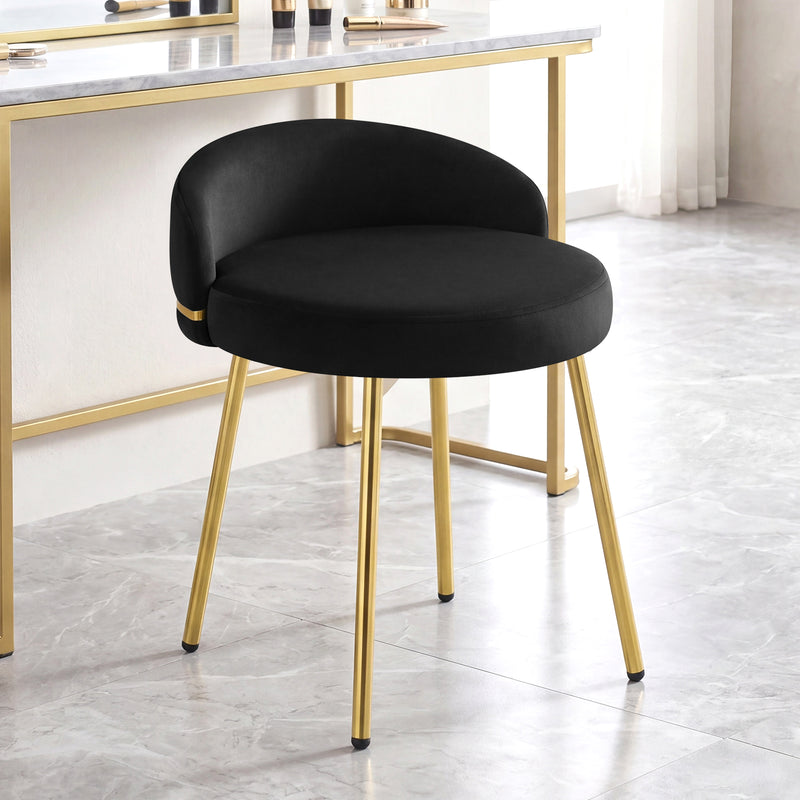 Cute Vanity Chair With Golden Legs