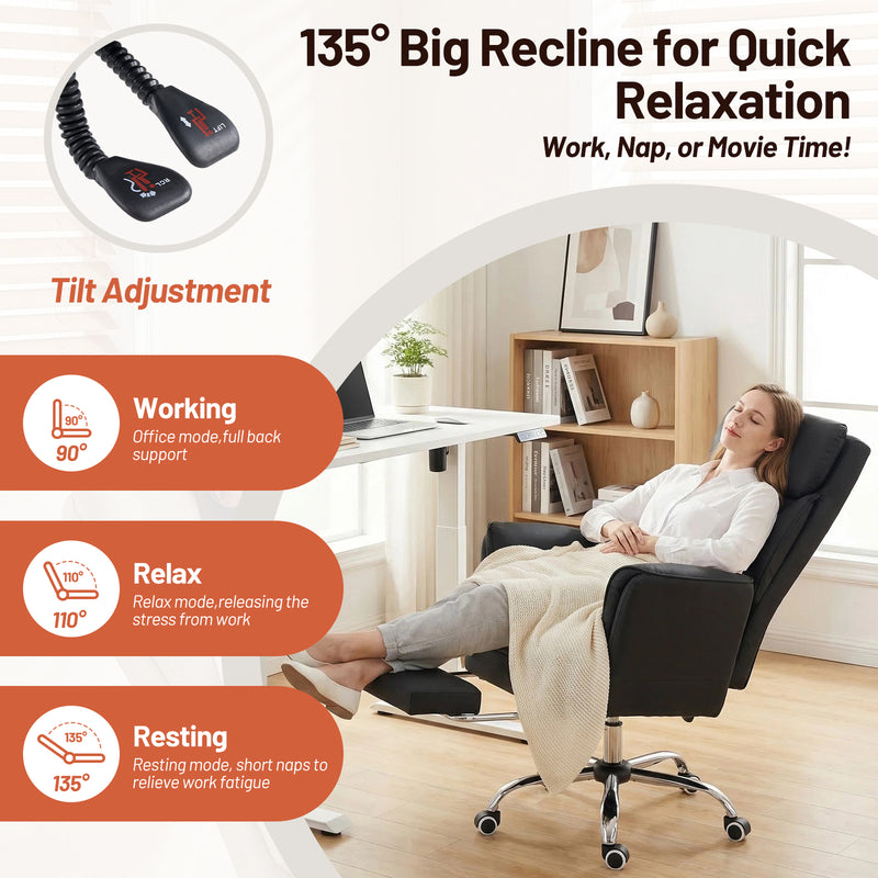 Big and Tall Office Chair Ergonomic Computer Desk Chair with Footrest