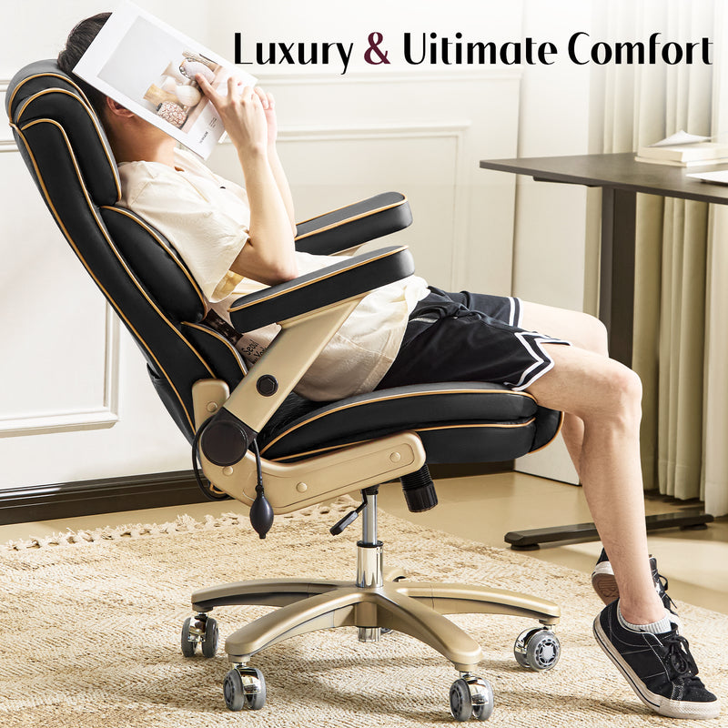 Heavy Duty Leather Ofifice Chair with 5D Armrests Comfortable Seat