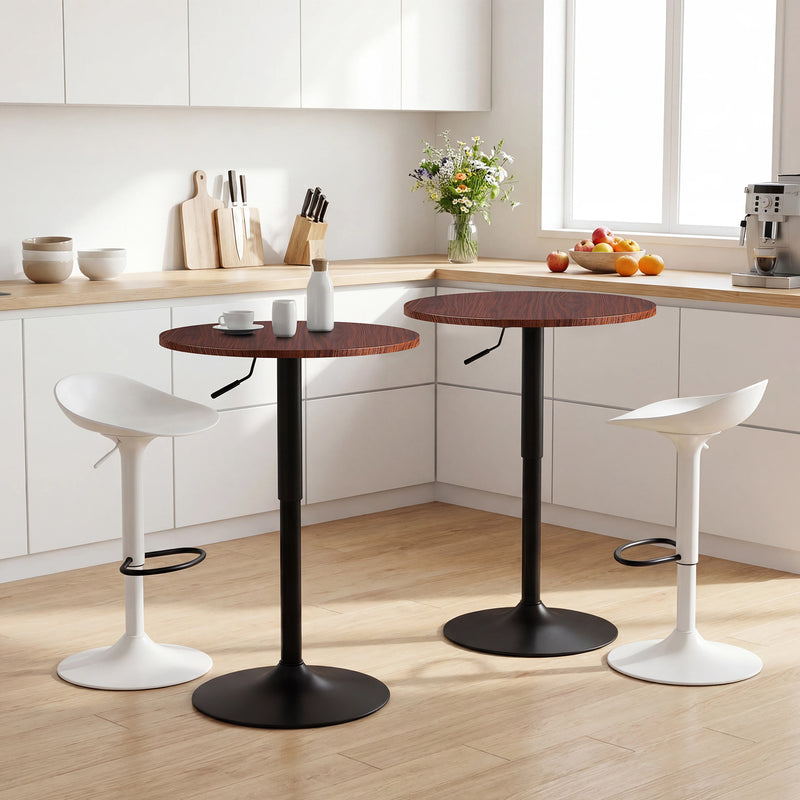 Furniliving Modern Round Side Table Adjustable Height Bar Table