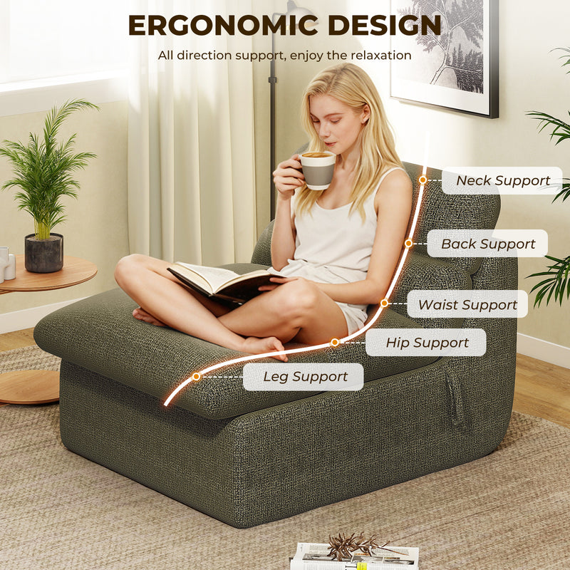 Chenille Bean Bag Chair Lazy Sofa
