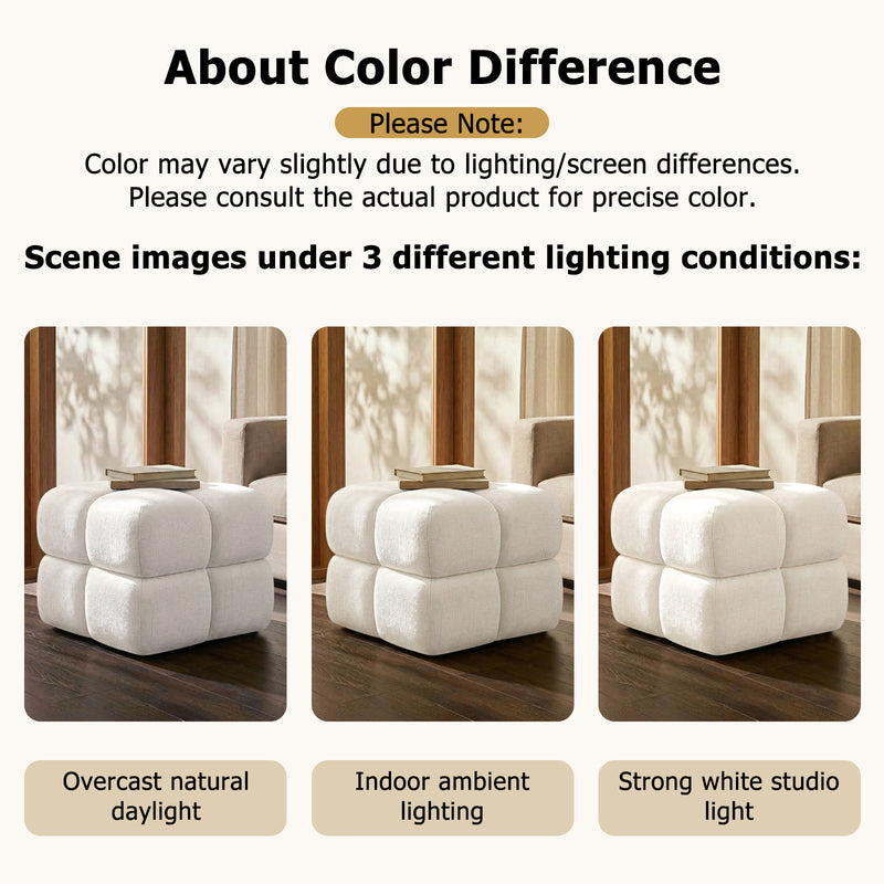 Oversize Storage Ottoman,Modern Chenille Vanity Chair