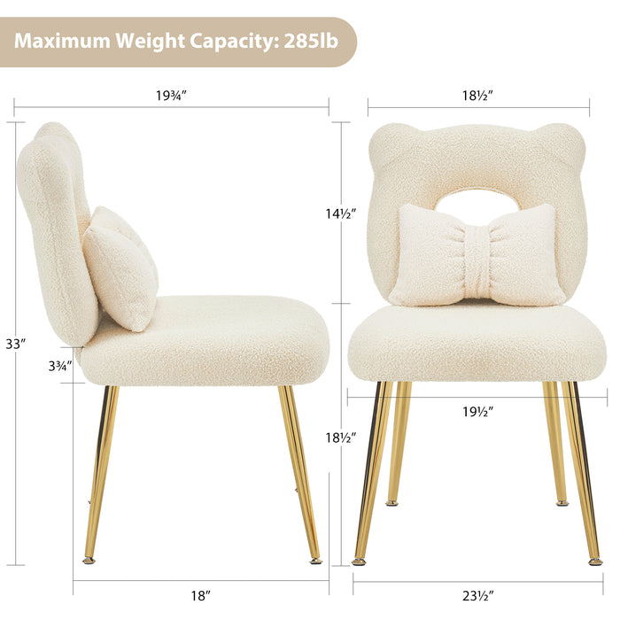 vanity chair with open-back chair