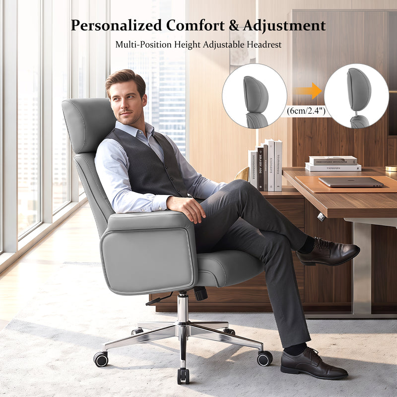 PU Leather Swivel Adjustable  Home Office Chair with High Backrest,Modern Office Chair For Home Office