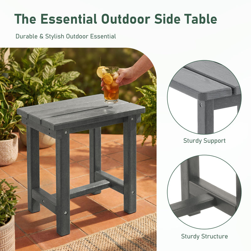 Furniliving  HDPE 16.5'' Square Outdoor Side Table