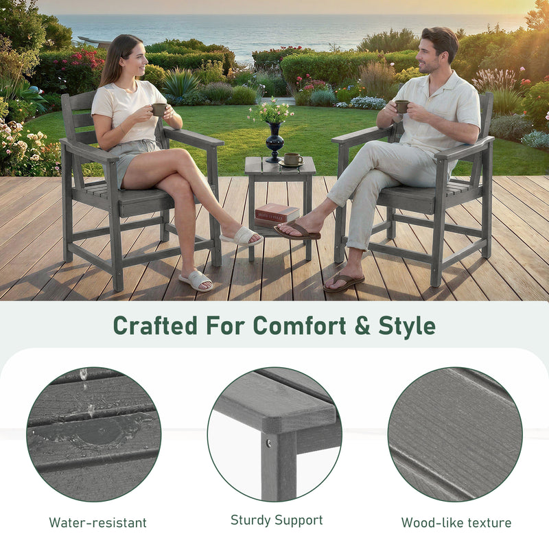 5-Piece Outdoor Dining Set, 67" HDPE Dining Table and Chairs for 4,Outdoor Furniture Set for Backyard