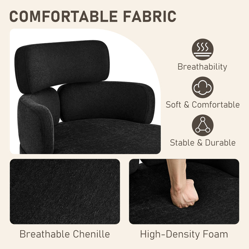 Swivel Accent Dining Chair ，Upholstered Vanity Chair With Arms