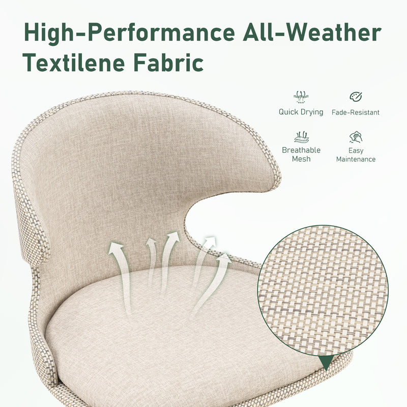 Adjustable Outdoor HDPE Waterproof Bar Stools Set of 2