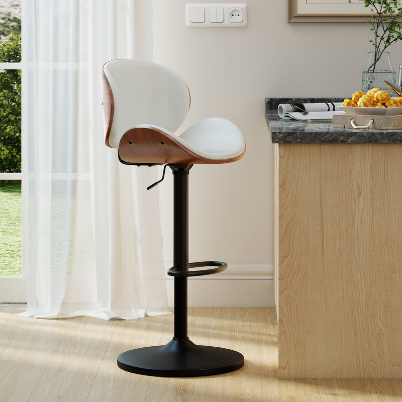 Upholstered Bar Stool Set Of 2 With Footrest