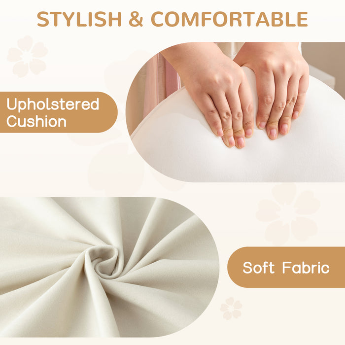 Velvet Vanity Chair with Casters