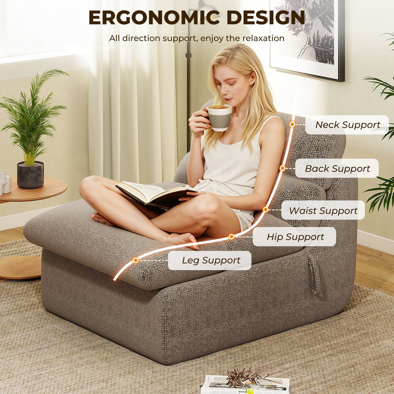 Chenille Bean Bag Chair Lazy Sofa