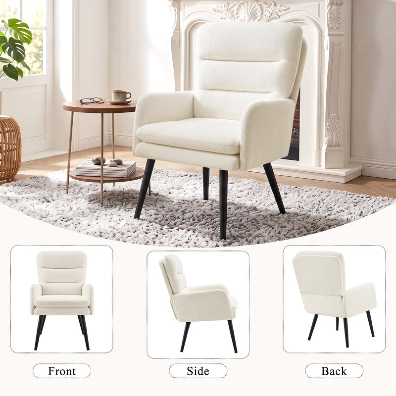 Chenille  Button Tufted High Back Armchair for Living Room