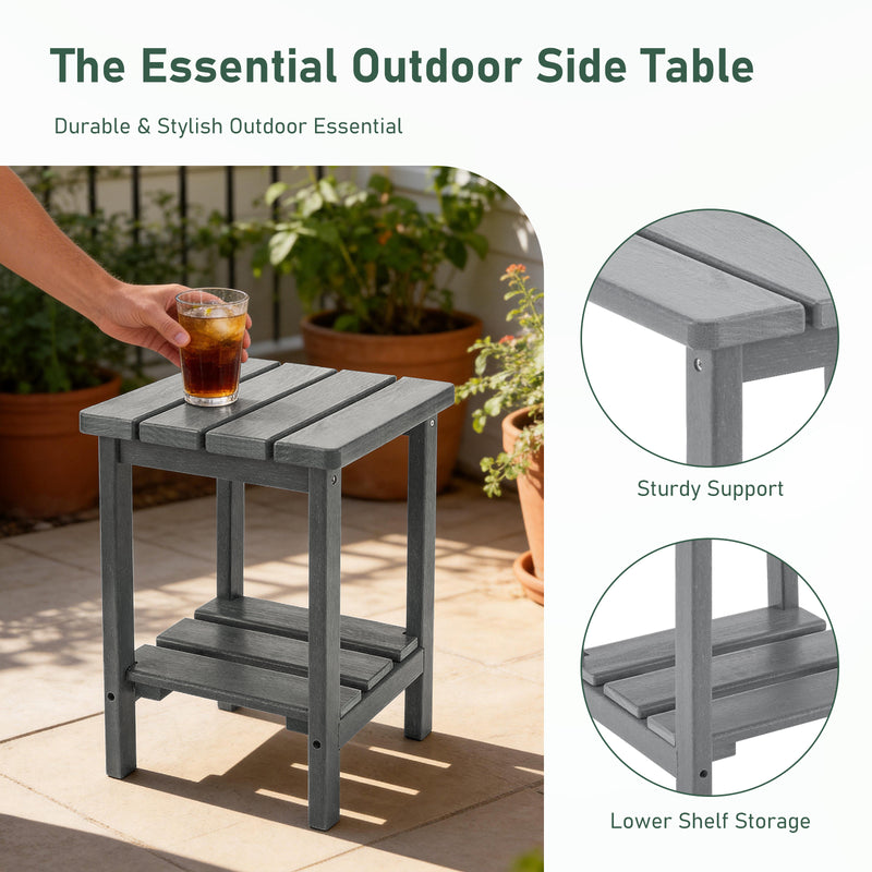 Furniliving 2-Layer Square Outdoor Side Table