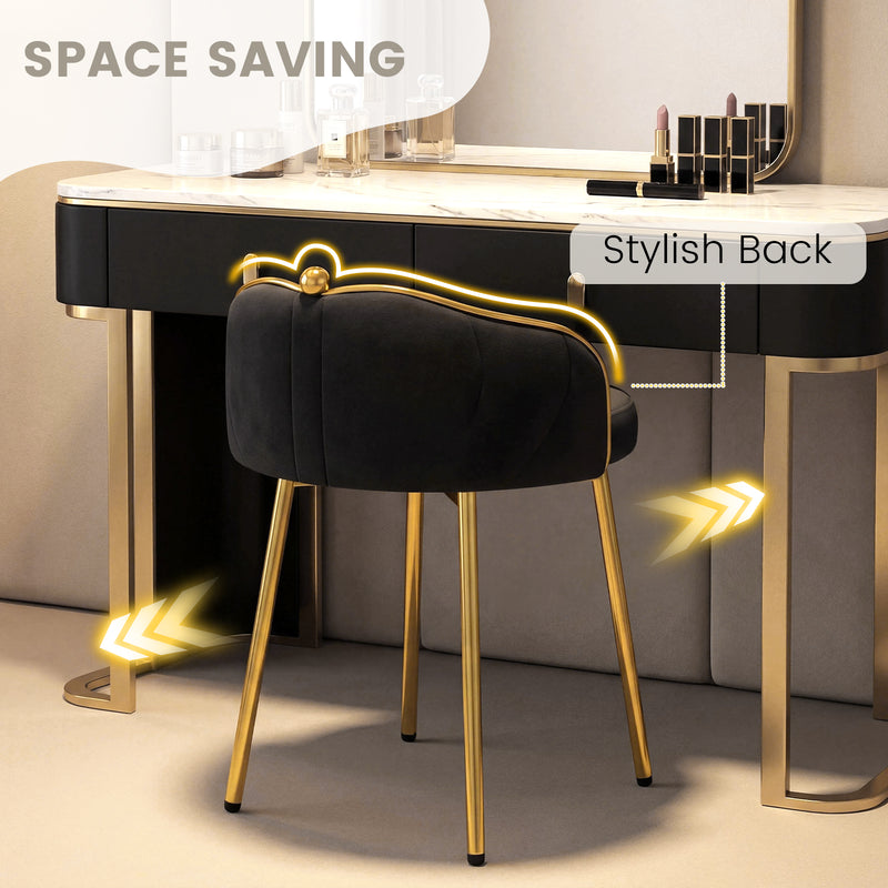 Furniliving Cute Vanity Chair With Golden Legs