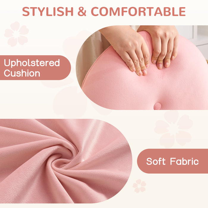 Velvet Vanity Chair with Casters