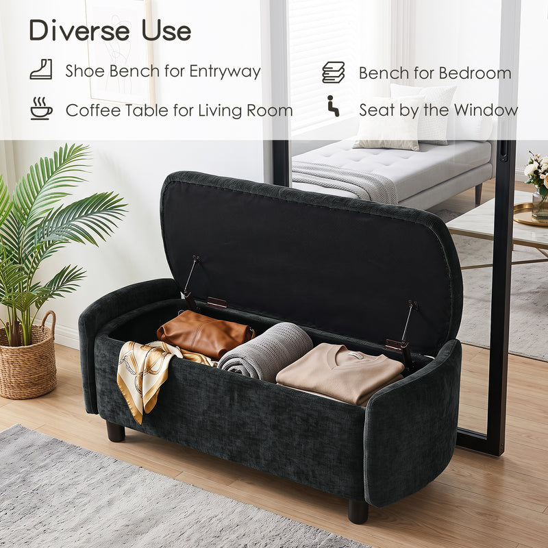 46.5‘’ Chenille Storage Bench