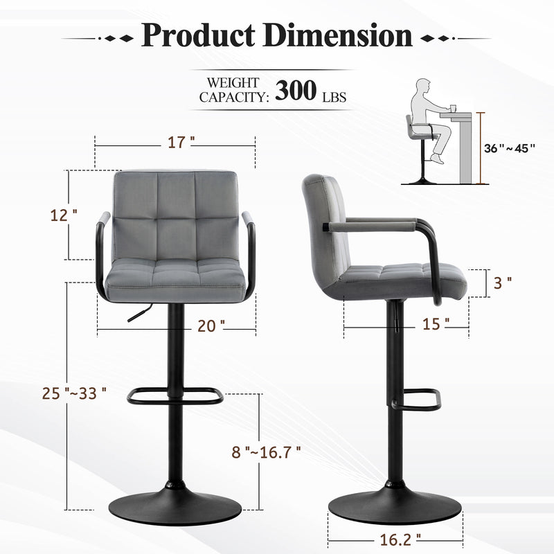 Crosdy Velvet Bar Stools