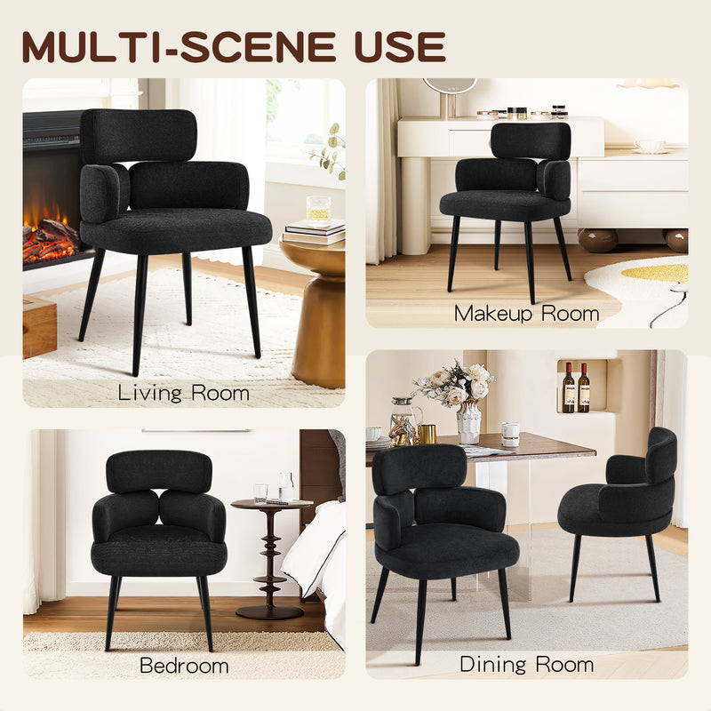 Modern Accent Dining Chair ,Upholstered Vanity Chair With Arms