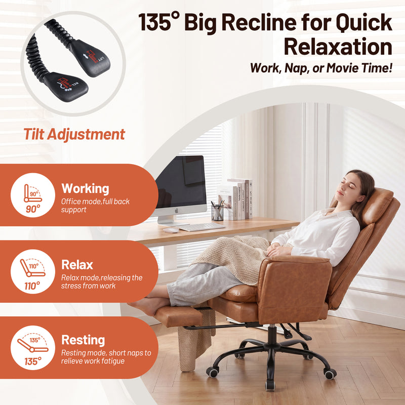 Big and Tall Office Chair Ergonomic Computer Desk Chair with Footrest