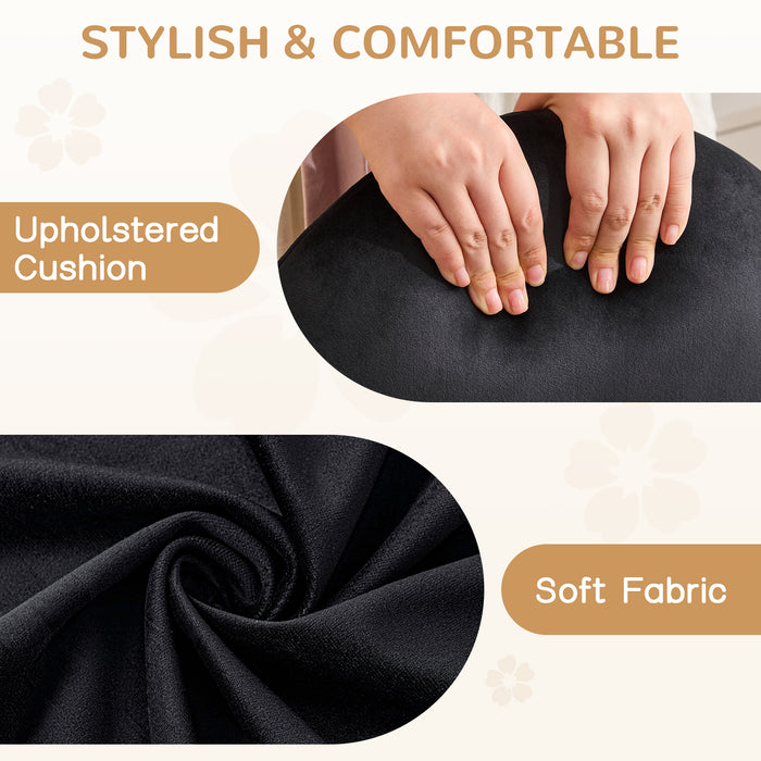 Velvet Vanity Chair with Casters