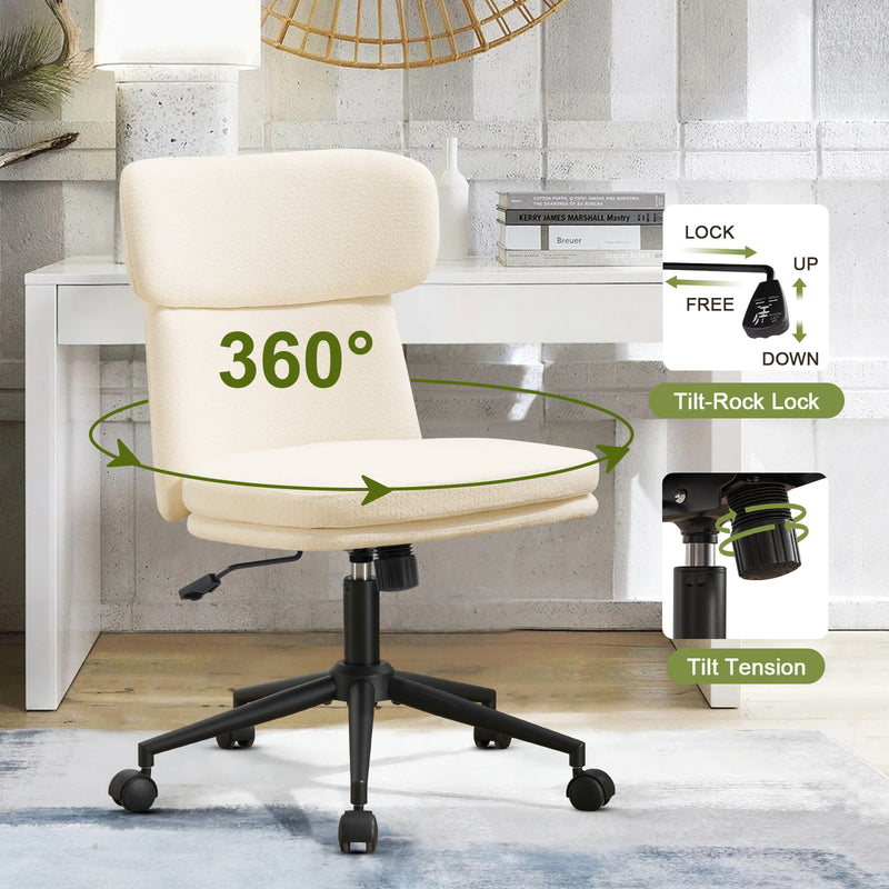 Armless Office Chair with Wheels