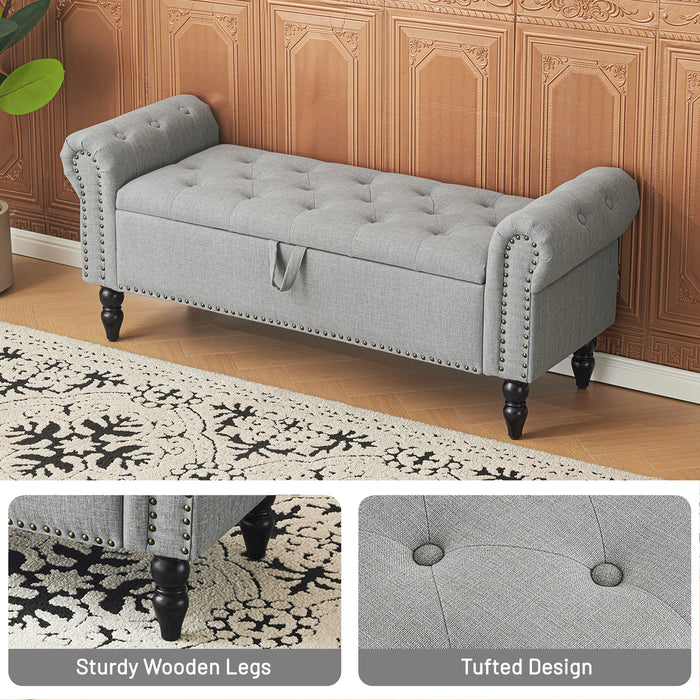 Zakhar Button Tufted Storage Bedroom Bench