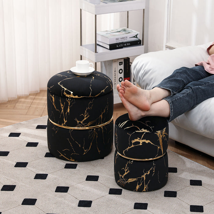 Sena velvet storage ottoman